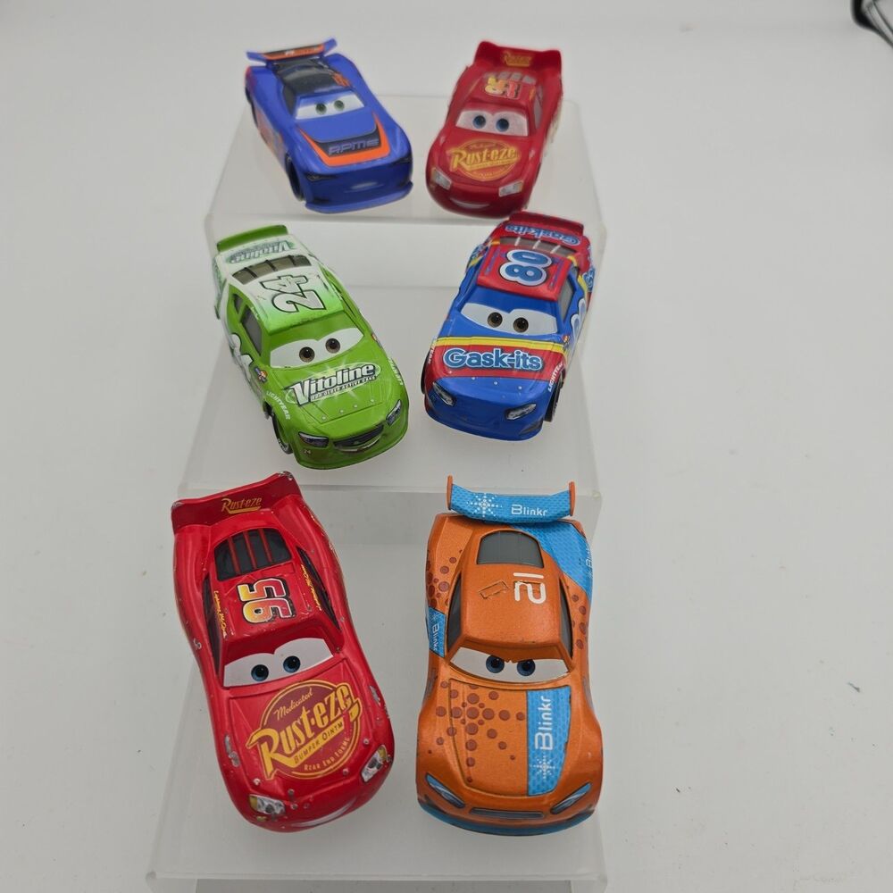Disney Pixar Cars Mattel Die Cast Race Car Lot of 6 Lightning McQueen Vitoline